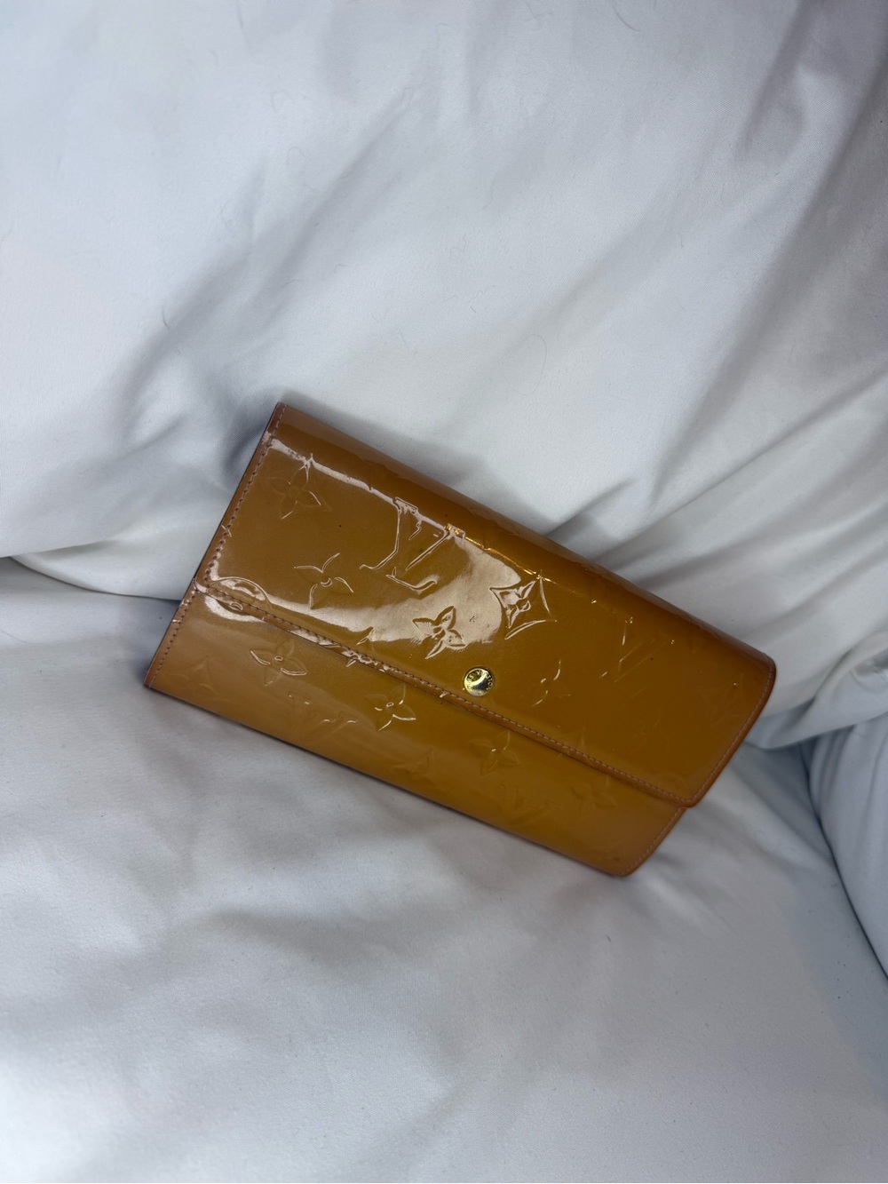 Louis Vuitton Vernis Monogram Wallet in Cognac